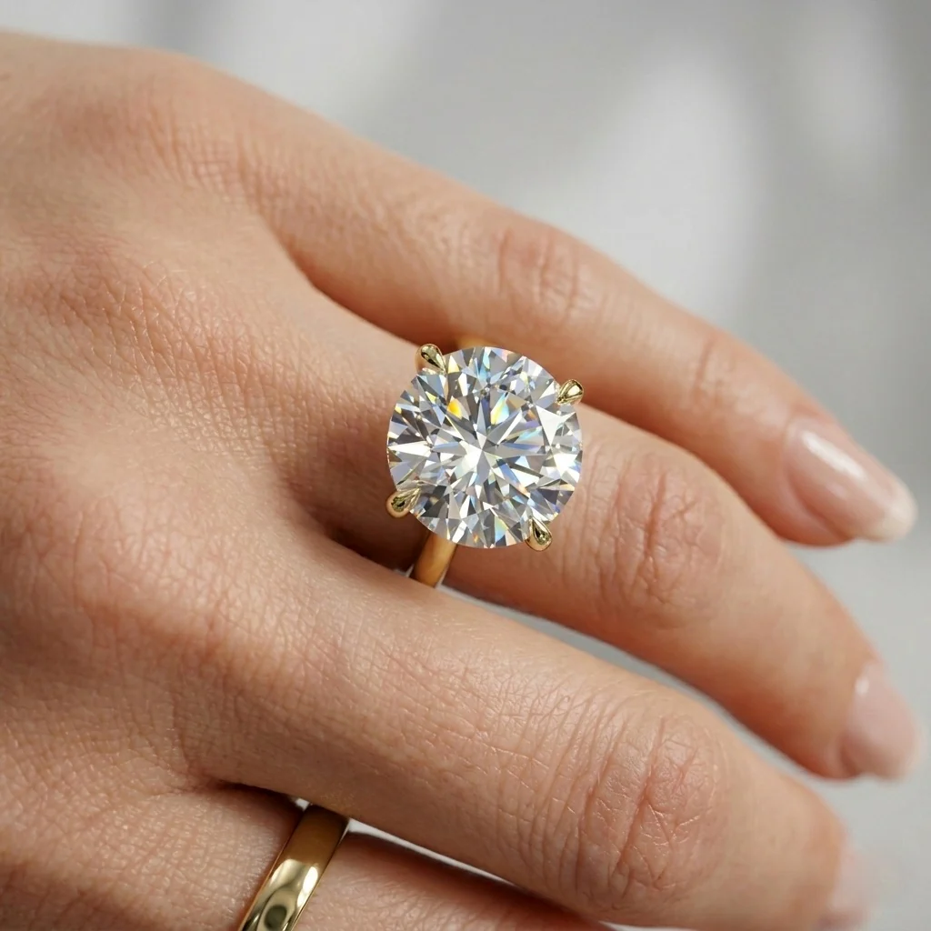 Clearance Certified 5.00Ct Round Diamond Solitaire Engagement Ring - E-F/VS - Image 5