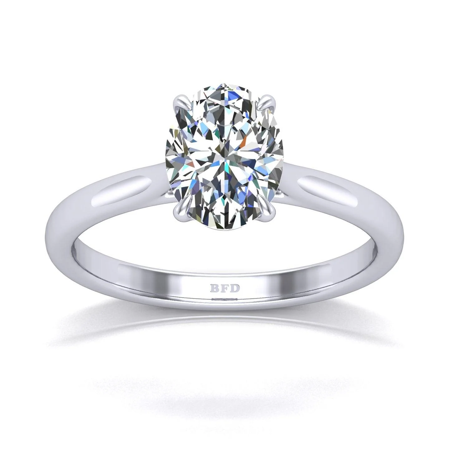 Clearance F/VS 4.00Ct Huge Oval Diamond Engagement Ring in Platinum - Image 3