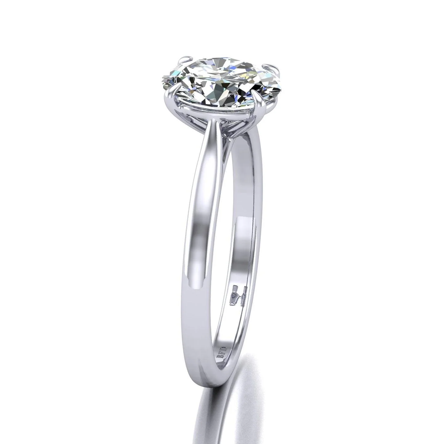 Clearance F/VS 4.00Ct Huge Oval Diamond Engagement Ring in Platinum - Image 5