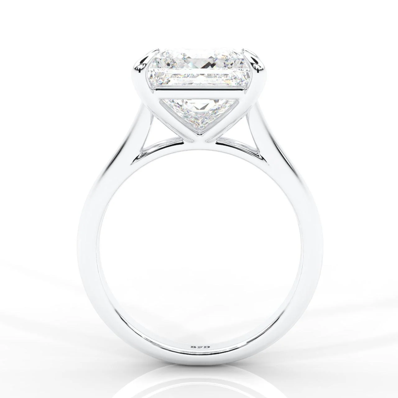 Clearance F/VS 3.00Ct - 4.00Ct Princess Diamond Engagement Ring in Platinum (Stone Size 8.60mm) - Image 3