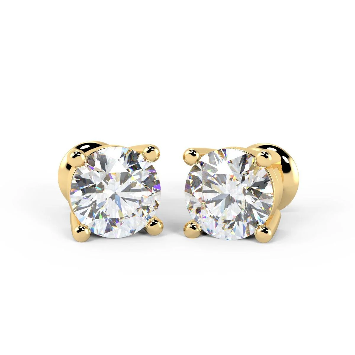 Clearance ! Hugh Round Diamond Stud Earrings in 18k Gold - 3.62Carat - Image 3