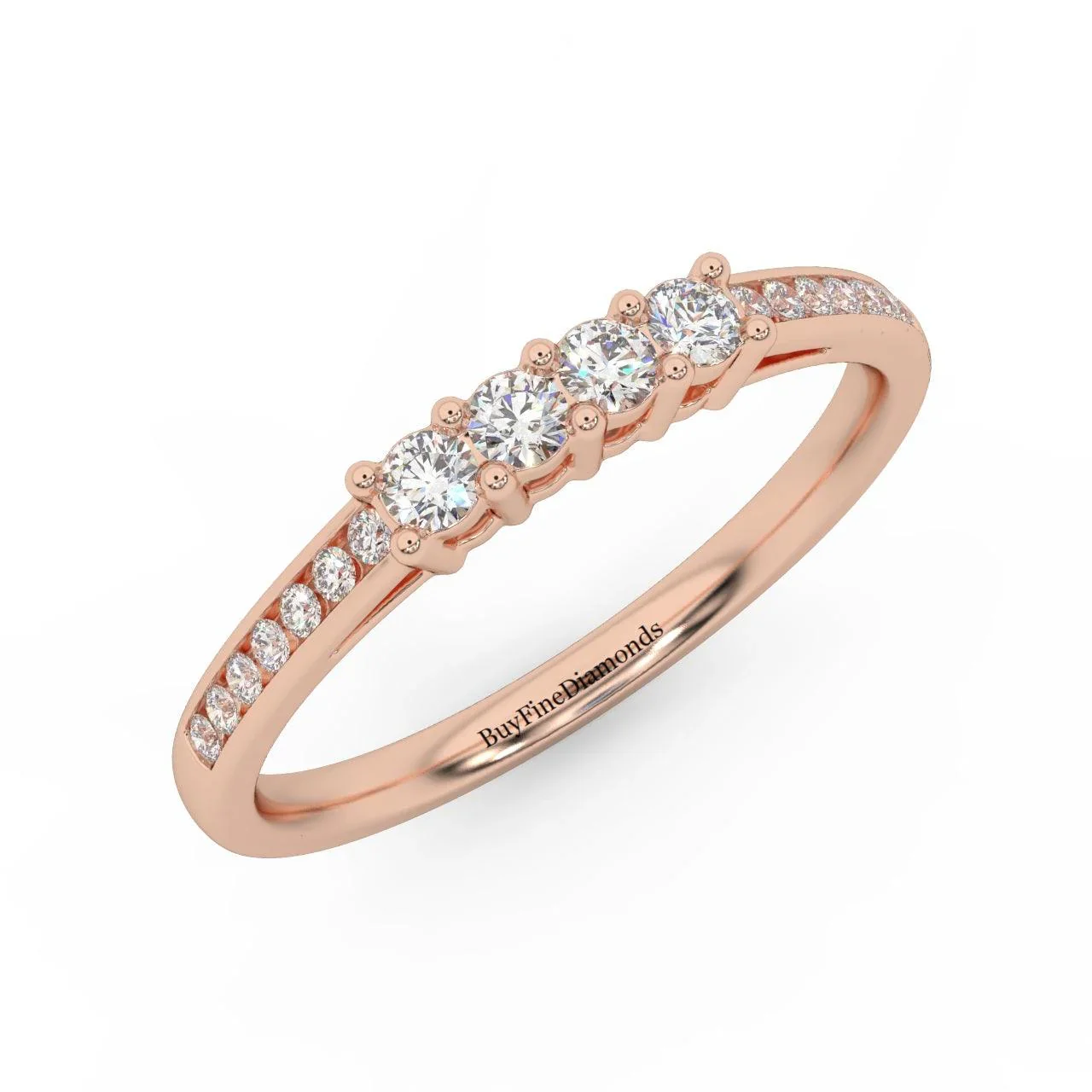 Designer Half Eternity Round Diamond Ring For Women - Image 3
