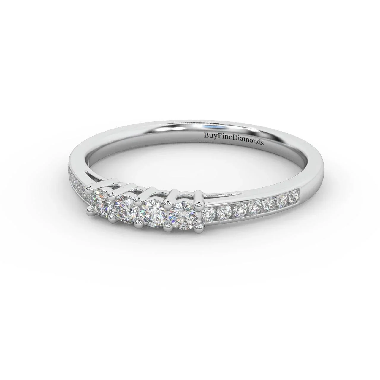 Designer Half Eternity Round Diamond Ring For Women - Image 5