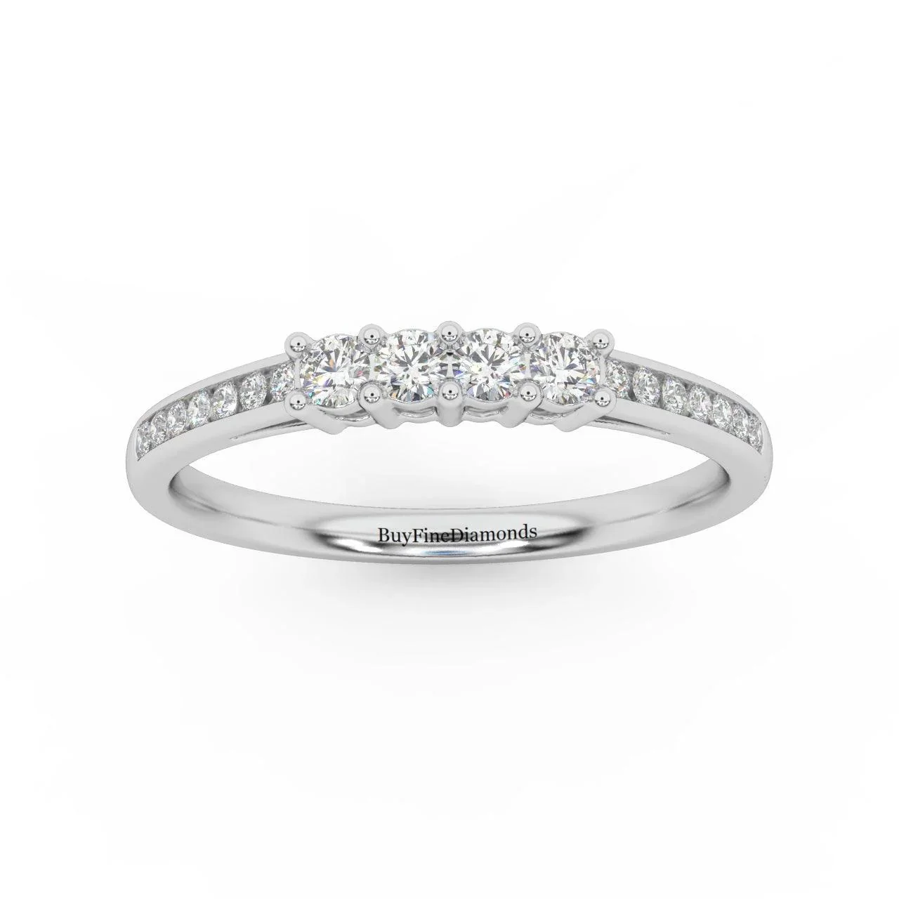 Designer Half Eternity Round Diamond Ring For Women - Image 6