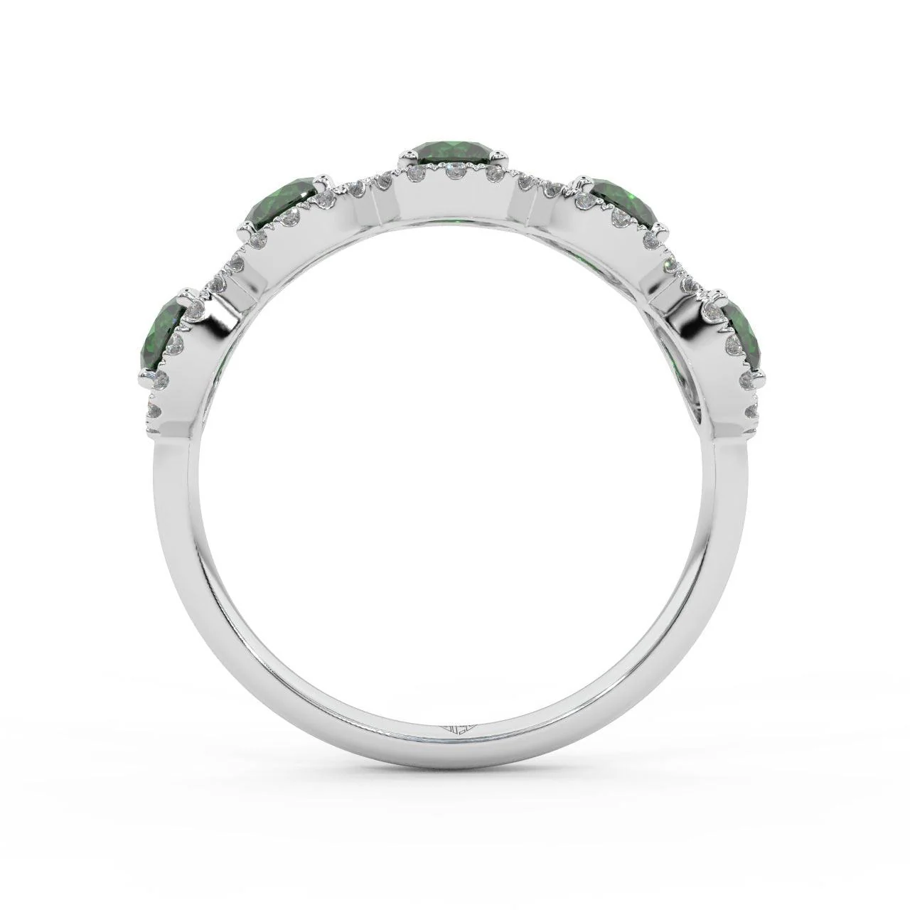 1.25 Ct Emerald and Diamond Halo Women's Ring in 950 Platinum & Gold - Image 6
