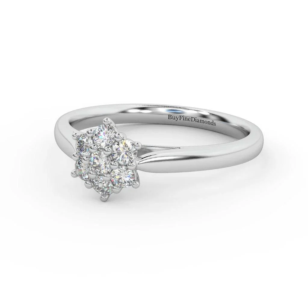 0.60 Ct Natural Round Diamond Cluster Engagement Ring For Women - Image 6