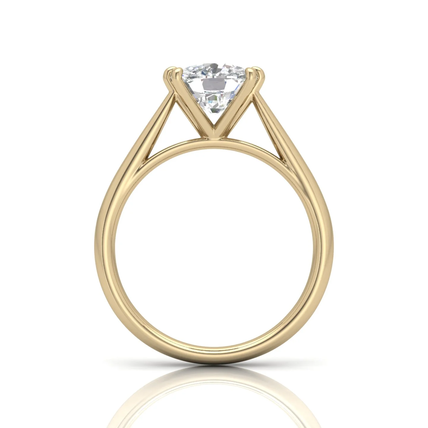Cushion Diamond Cathedral Solitaire Ring - Image 10