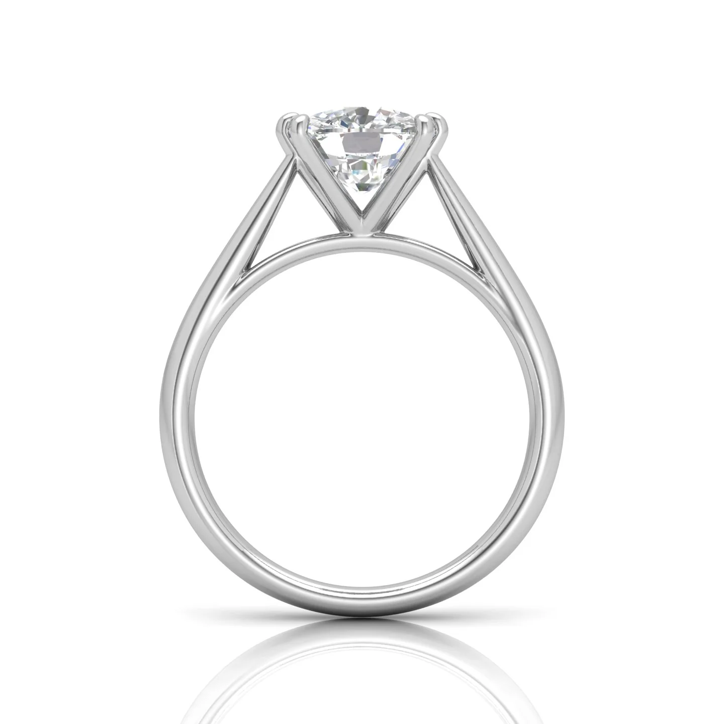 Cushion Diamond Cathedral Solitaire Ring - Image 11