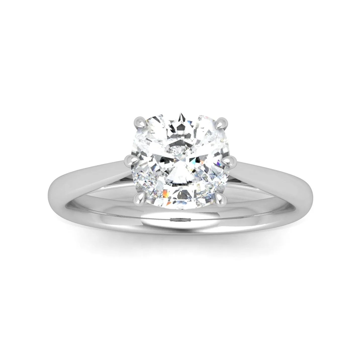 Cushion Diamond Cathedral Solitaire Ring - Image 8