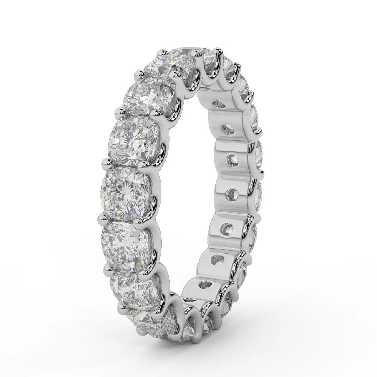 D/VS 5.50ct - 8.50ct Cushion Diamond Full Eternity Ring For Women in Platinum - Image 7