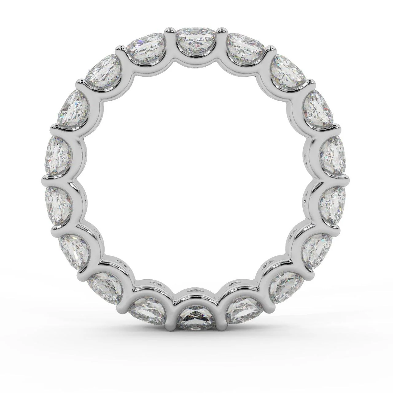 D/VS 5.50ct - 8.50ct Cushion Diamond Full Eternity Ring For Women in Platinum - Image 8