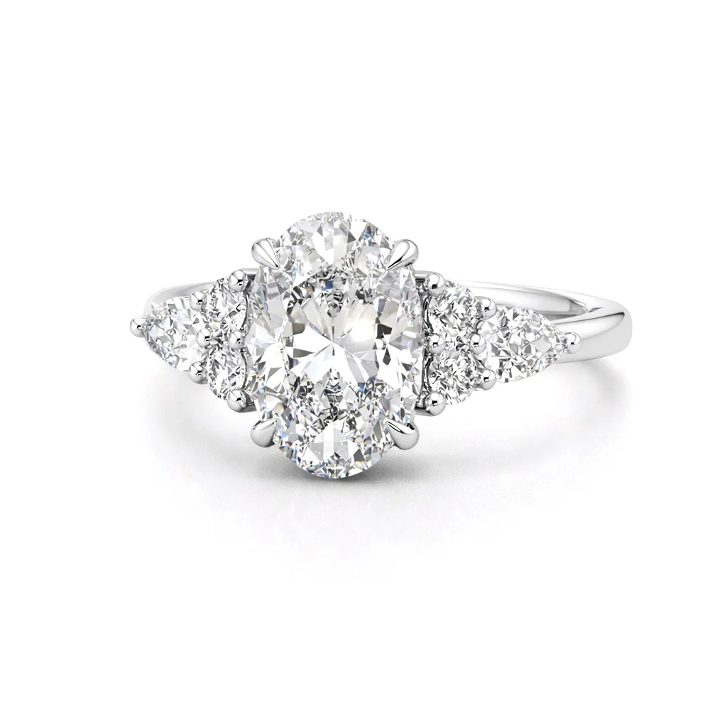 Customise Order - IGI Certified Diamond Oval Cut Double Hidden Halo Engagement Ring - Image 8