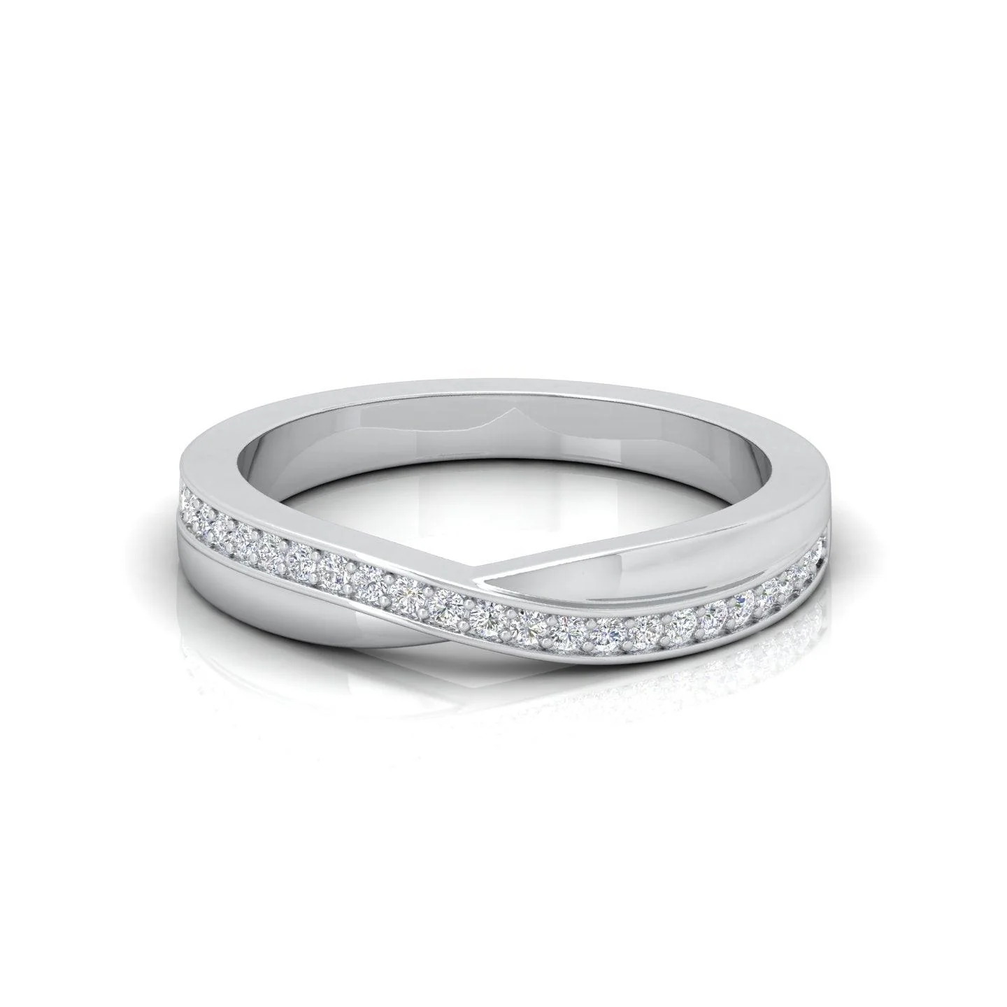 D/VS 0.25 Carat Round Diamond Designer Half Eternity Wedding Ring - amadadiamonds