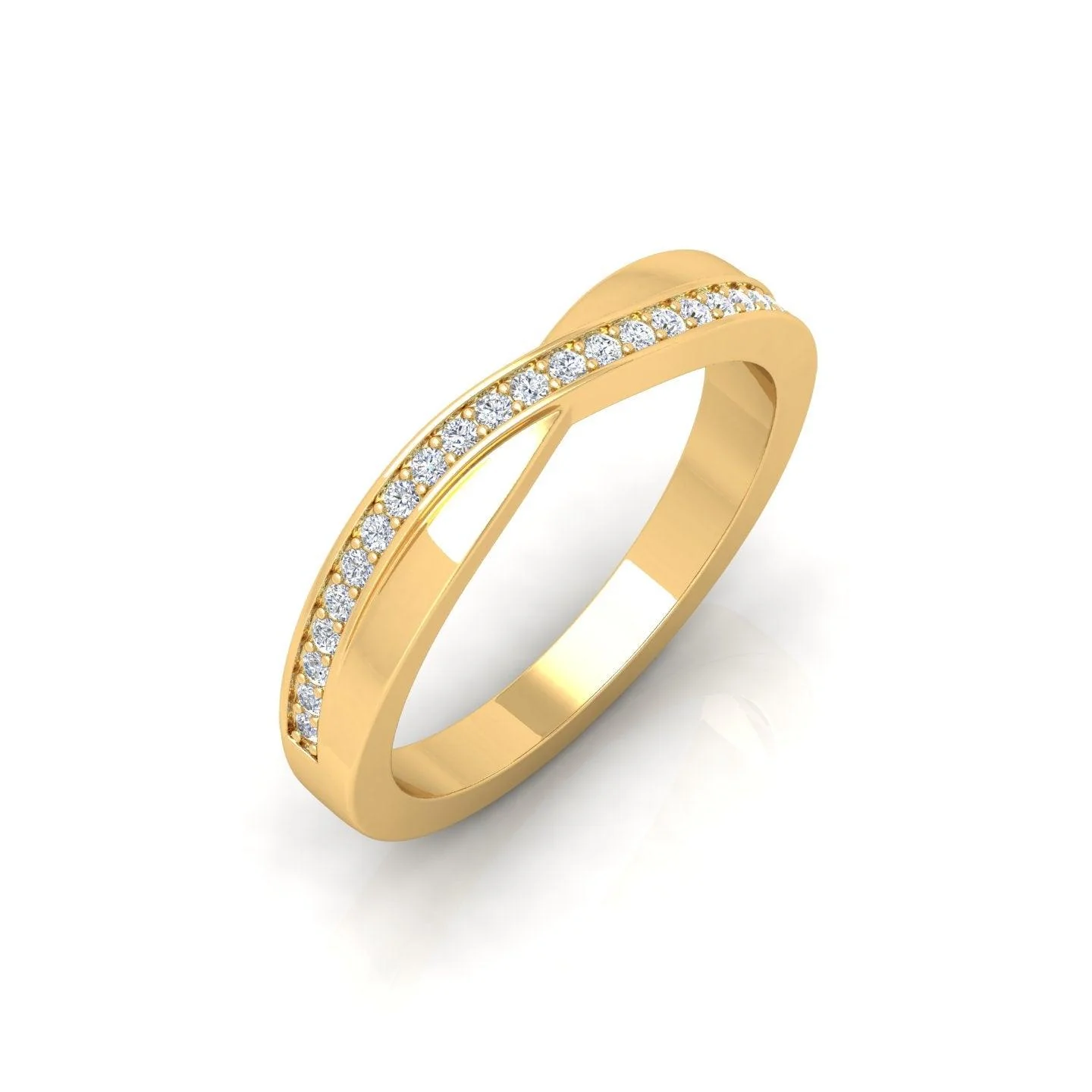 D/VS 0.25 Carat Round Diamond Designer Half Eternity Wedding Ring - amadadiamonds - Image 3