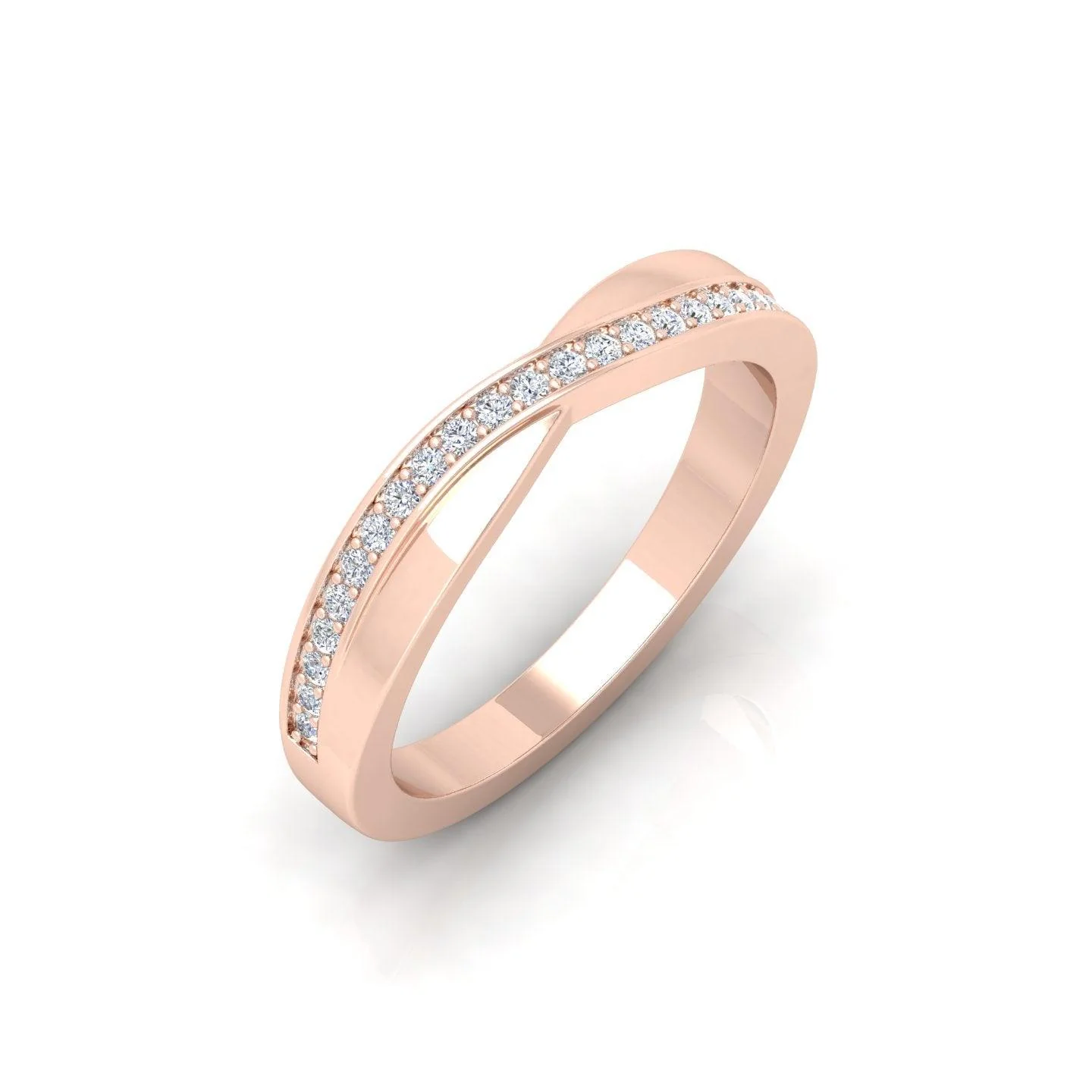 D/VS 0.25 Carat Round Diamond Designer Half Eternity Wedding Ring - amadadiamonds - Image 4