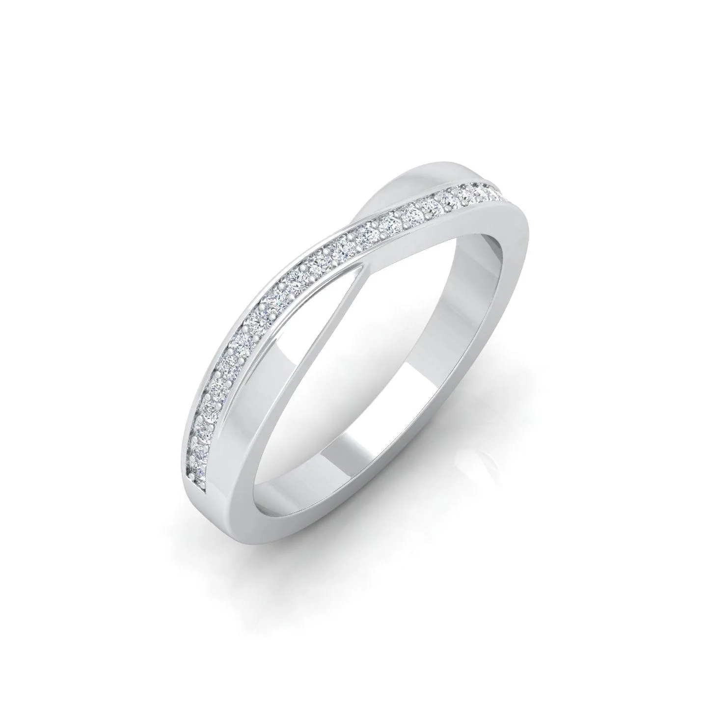 D/VS 0.25 Carat Round Diamond Designer Half Eternity Wedding Ring - amadadiamonds - Image 5