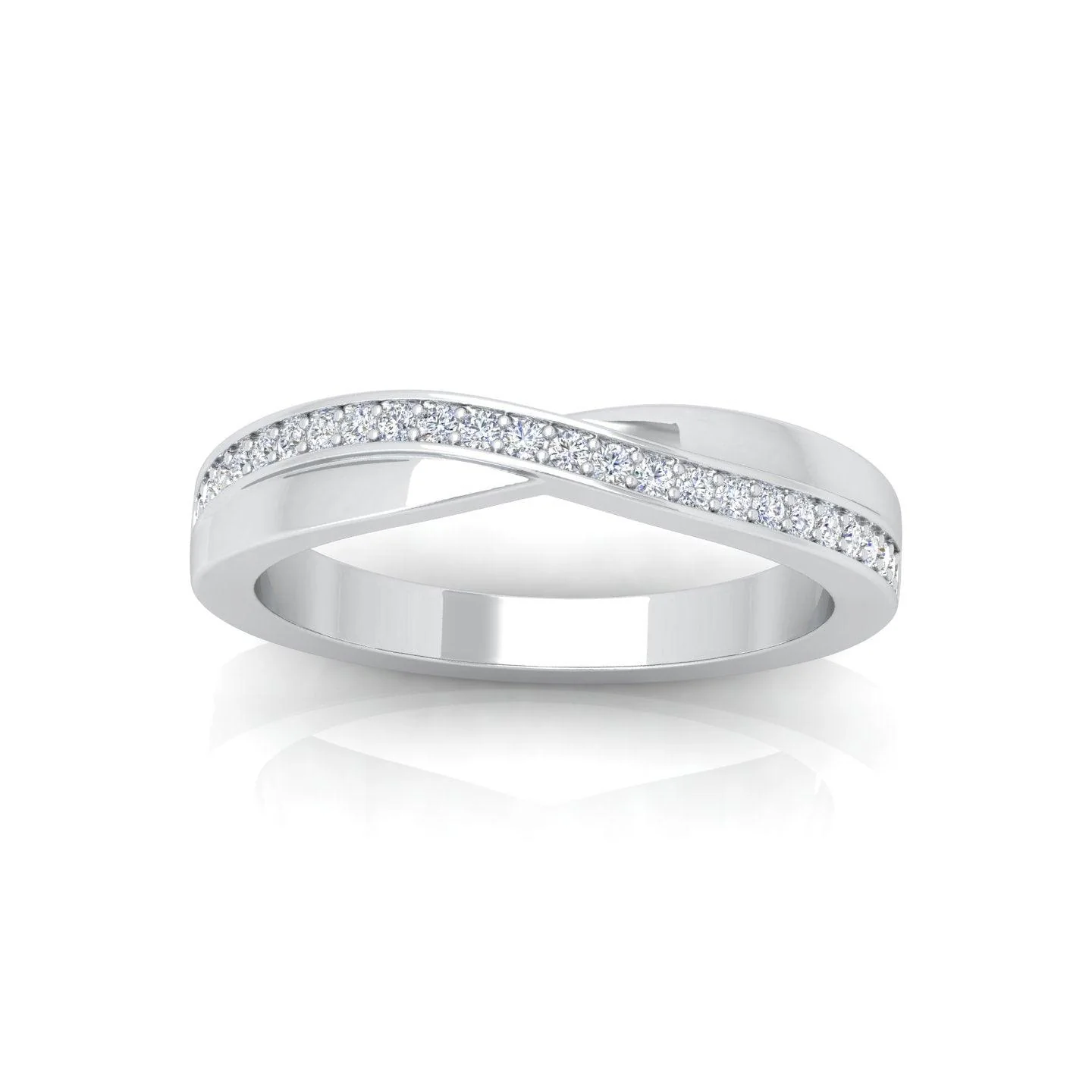 D/VS 0.25 Carat Round Diamond Designer Half Eternity Wedding Ring - amadadiamonds - Image 6
