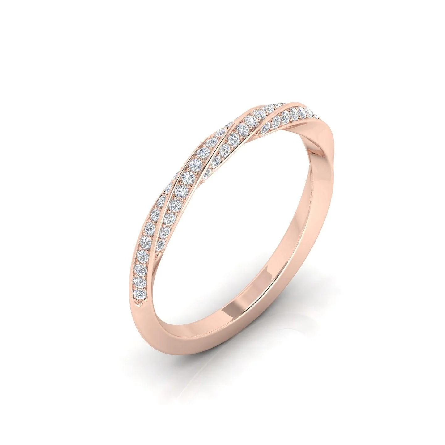 D/VS 0.30 Carat Round Diamond Designer Half Eternity Wedding Ring - amadadiamonds - Image 4