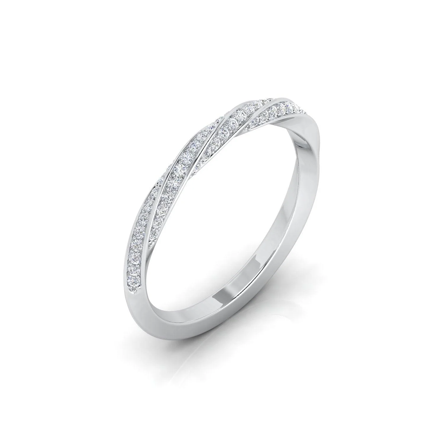 D/VS 0.30 Carat Round Diamond Designer Half Eternity Wedding Ring - amadadiamonds - Image 5