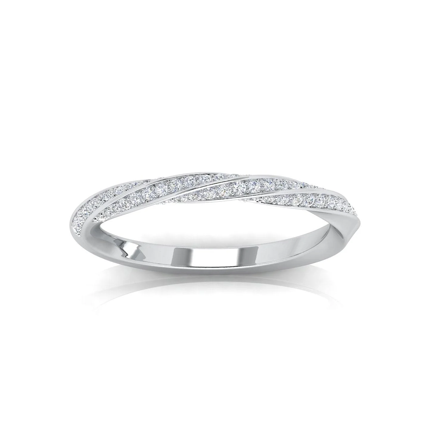 D/VS 0.30 Carat Round Diamond Designer Half Eternity Wedding Ring - amadadiamonds - Image 6