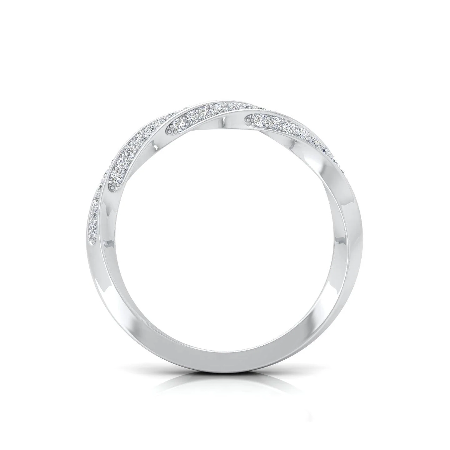 D/VS 0.30 Carat Round Diamond Designer Half Eternity Wedding Ring - amadadiamonds - Image 7