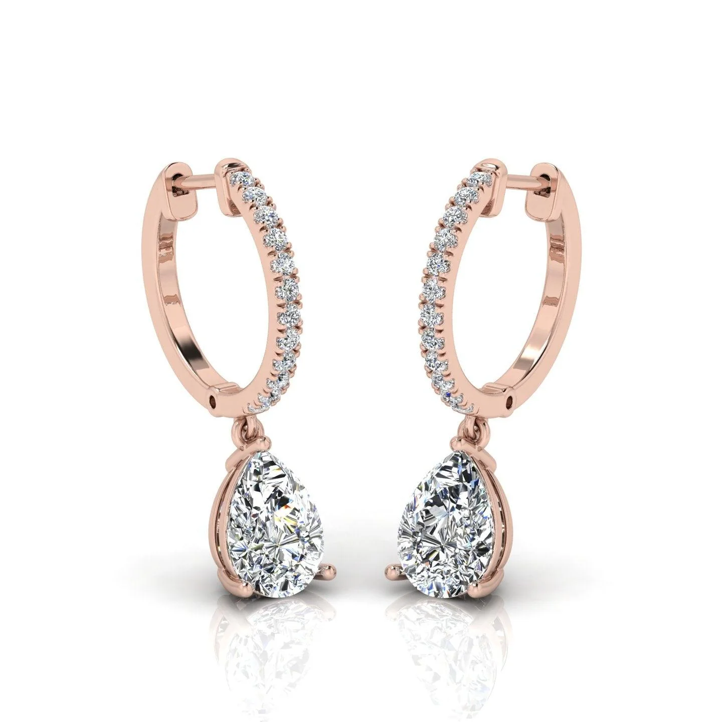 D/VS 2.50 Carat Pear Diamond Dangle Drop Earrings - amadadiamons - Image 3