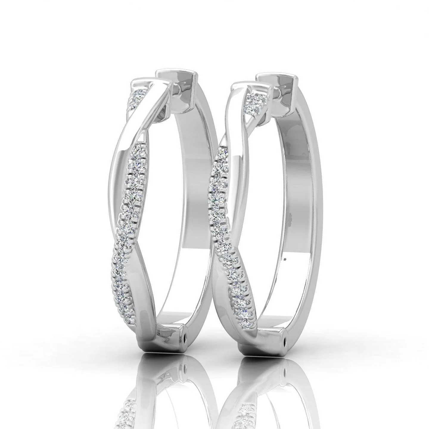 D/VVS 0.25 Carat Round Diamond Hoop Earrings - amadadiamonds