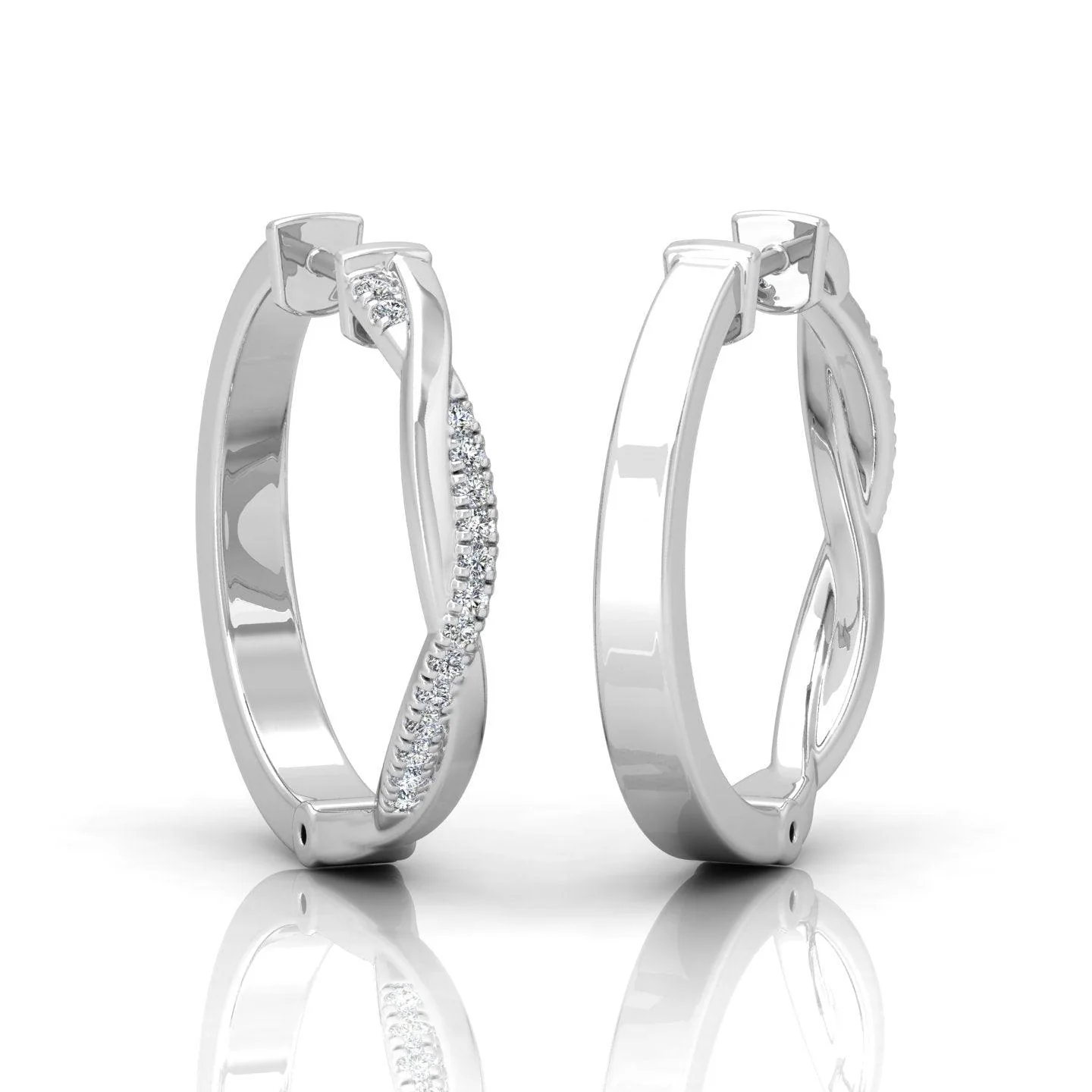 D/VVS 0.25 Carat Round Diamond Hoop Earrings - amadadiamonds - Image 7
