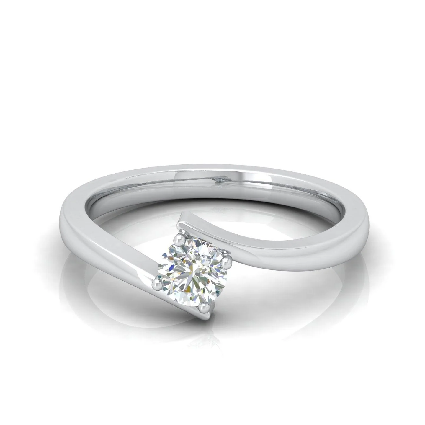D/VVS 0.25 Carat Round Diamond Solitaire Engagement Ring - amadadiamonds