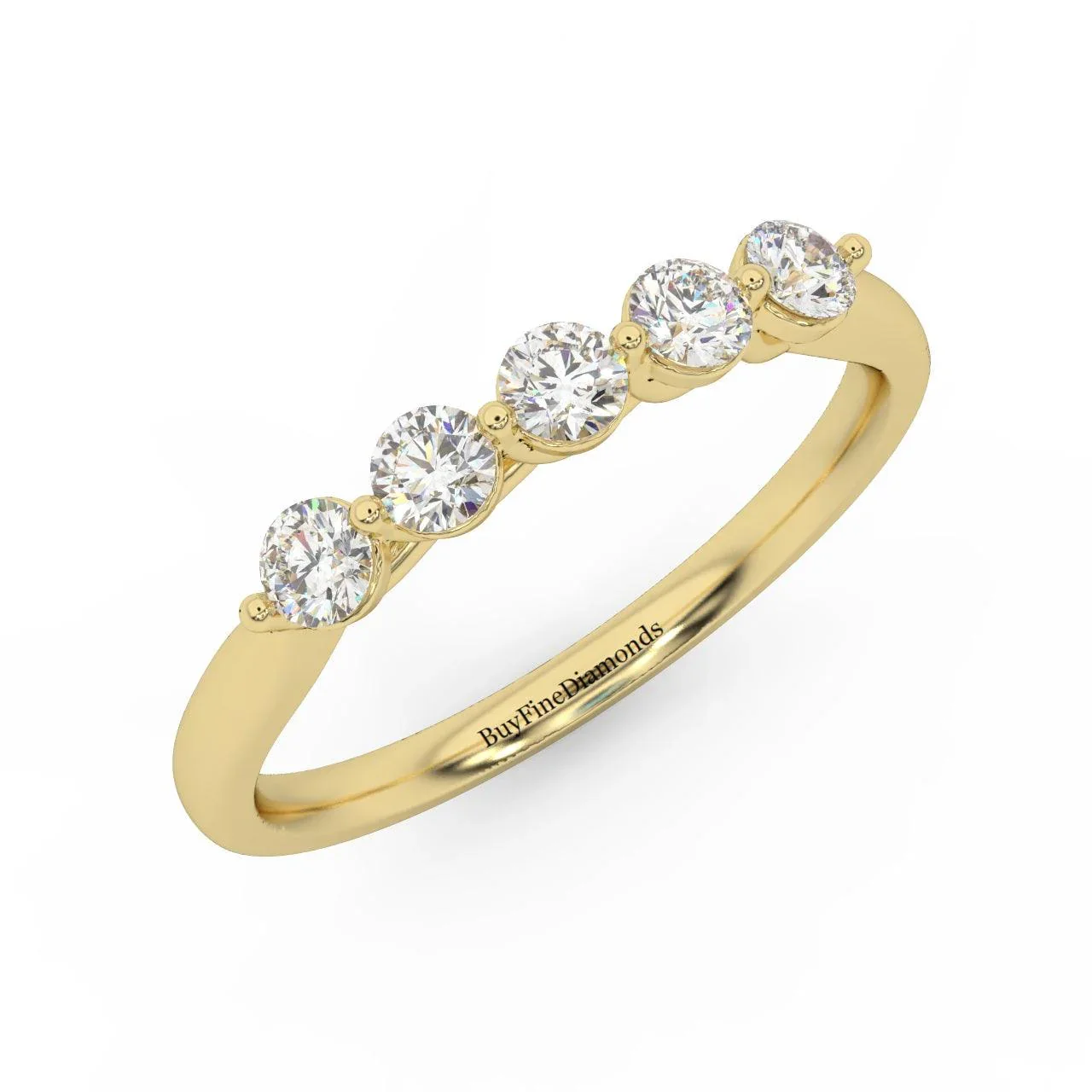 Five Lab Grown Diamond Anniversary Ring For Women in Gold / Platinum 0.50Ct - Image 2