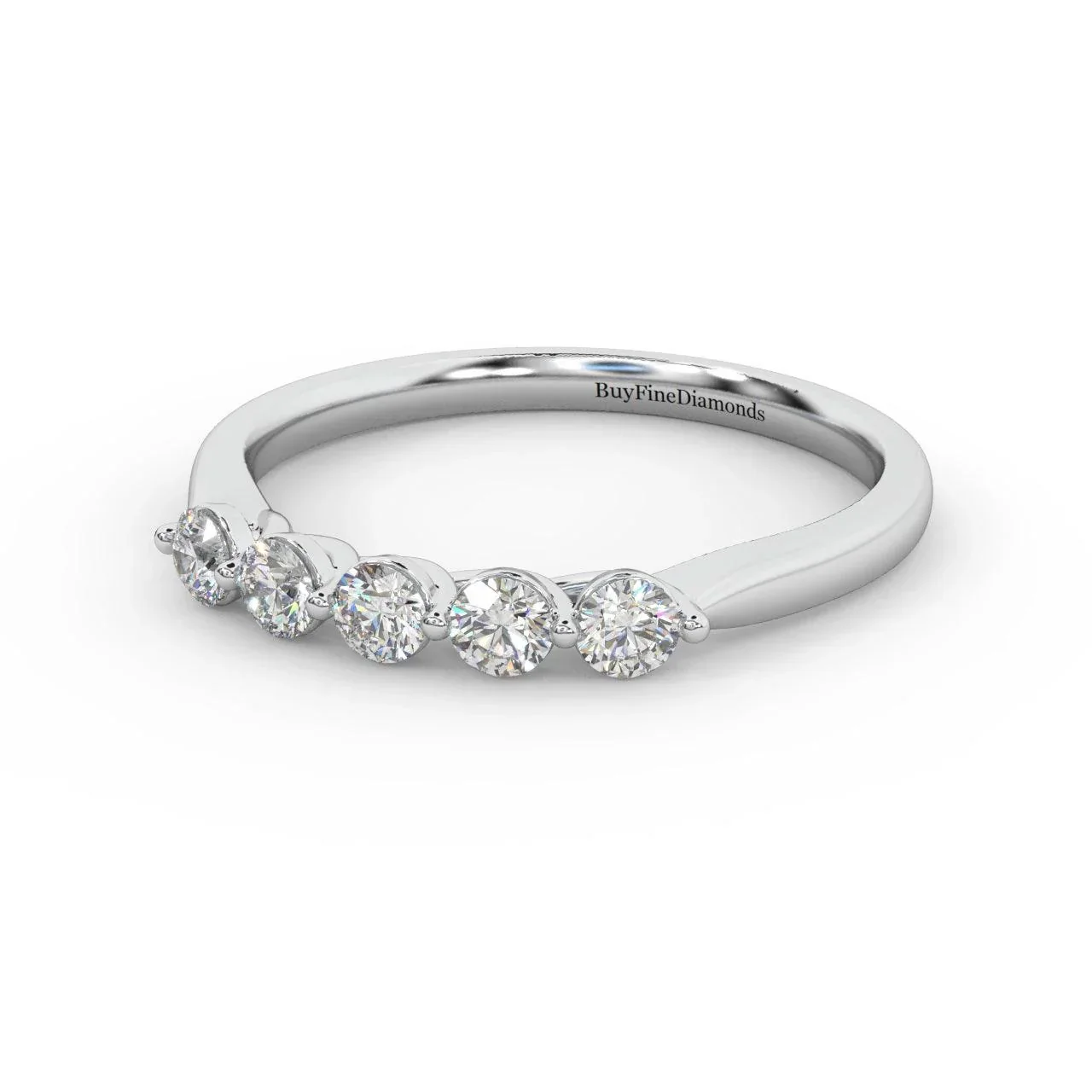 Five Lab Grown Diamond Anniversary Ring For Women in Gold / Platinum 0.50Ct - Image 9