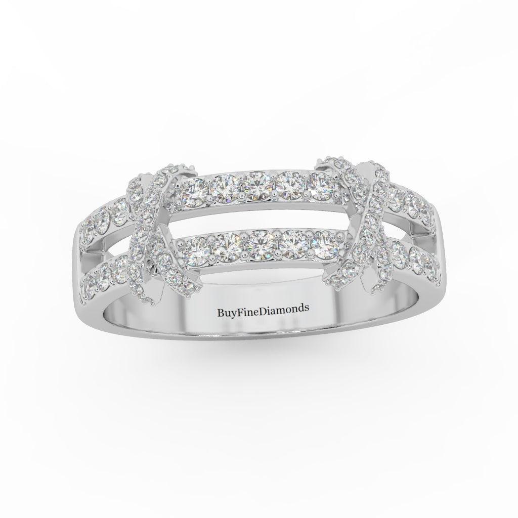 Designer Round Diamond Pave Set Wedding Ring 0.50 Ct Gold & Platinum - Image 5