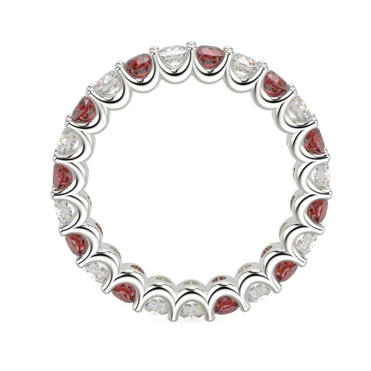 Diamond Cut Ruby and Diamond Full Eternity Ring 1.20ct - Image 5