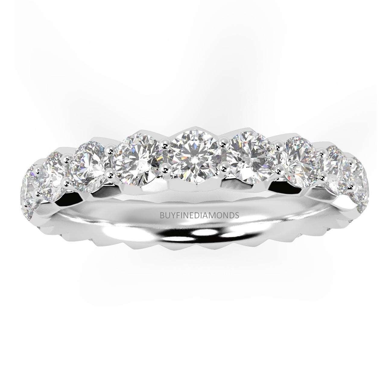 1.00ct Round Diamond French Pave Full Eternity Ring in Hallmarked Platinum - Image 6
