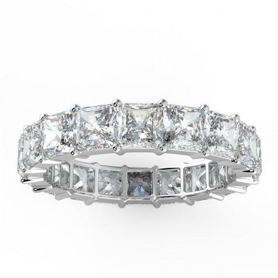 F/VS Quality Princess Cut Diamond Full Eternity Ring PLATINUM AND 18K GOLD - Image 2
