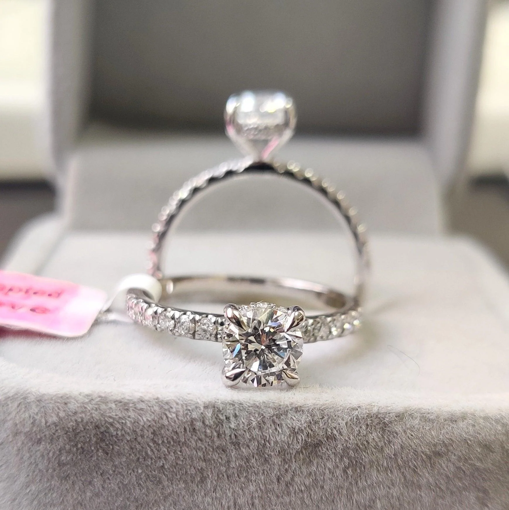 F/VVS2 1.75CT IGI Certified Diamond Round Brilliant Cut Hidden Halo Engagement Ring - Platinum - Image 5
