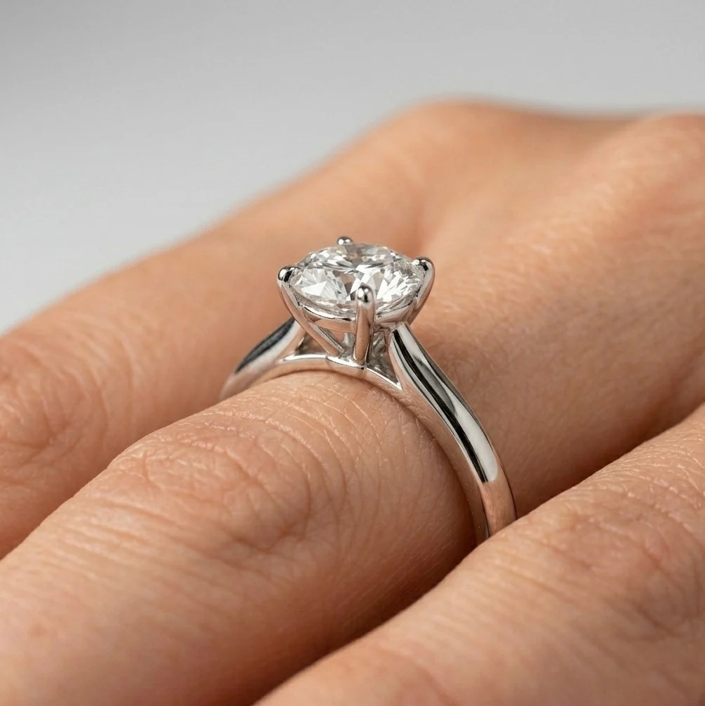 GIA 0.70CT H/IF Natural Round Diamond Solitaire Engagement Ring - Image 3
