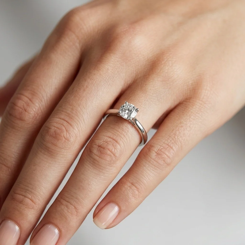 GIA 0.70CT H/IF Natural Round Diamond Solitaire Engagement Ring - Image 5
