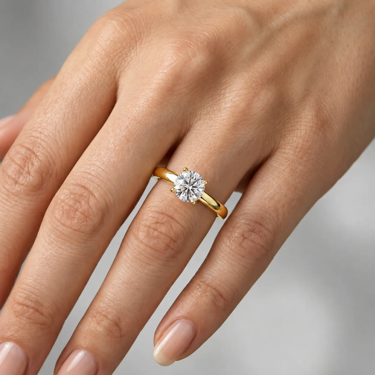 GIA 0.90CT Natural Round Diamond Claw Set Solitaire Engagement Ring - Image 3