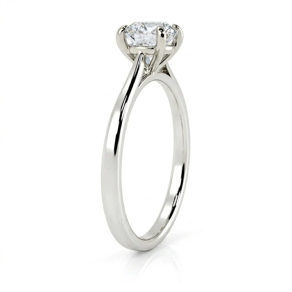 GIA 0.90CT Natural Round Diamond Claw Set Solitaire Engagement Ring - Image 4