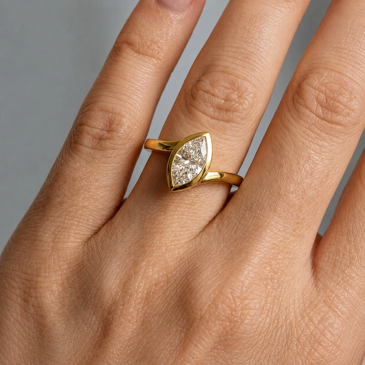 GIA Certified 1.00CT Natural Marquise Diamond Engagement Ring - Image 3