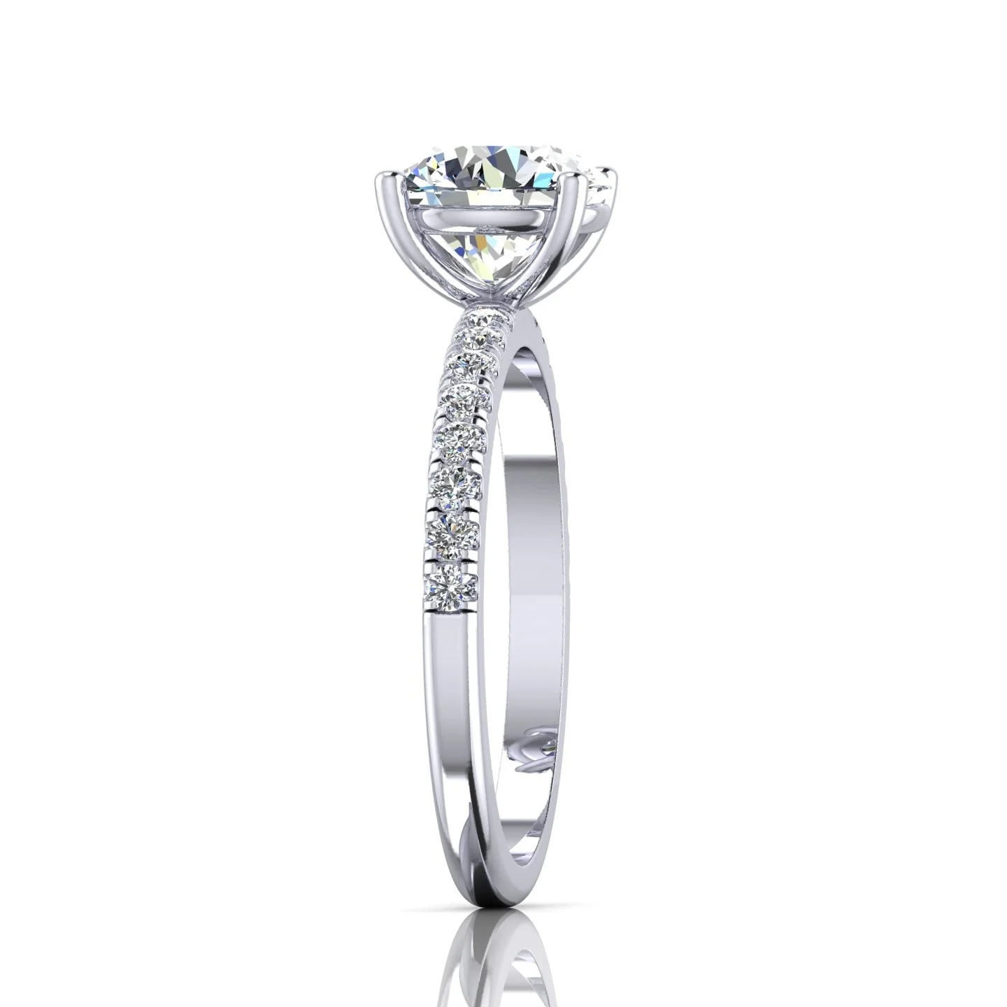 GIA Certified 1.25ct G/VS Natural Round with Side Diamond Engagement Ring In 18k Gold - Image 5