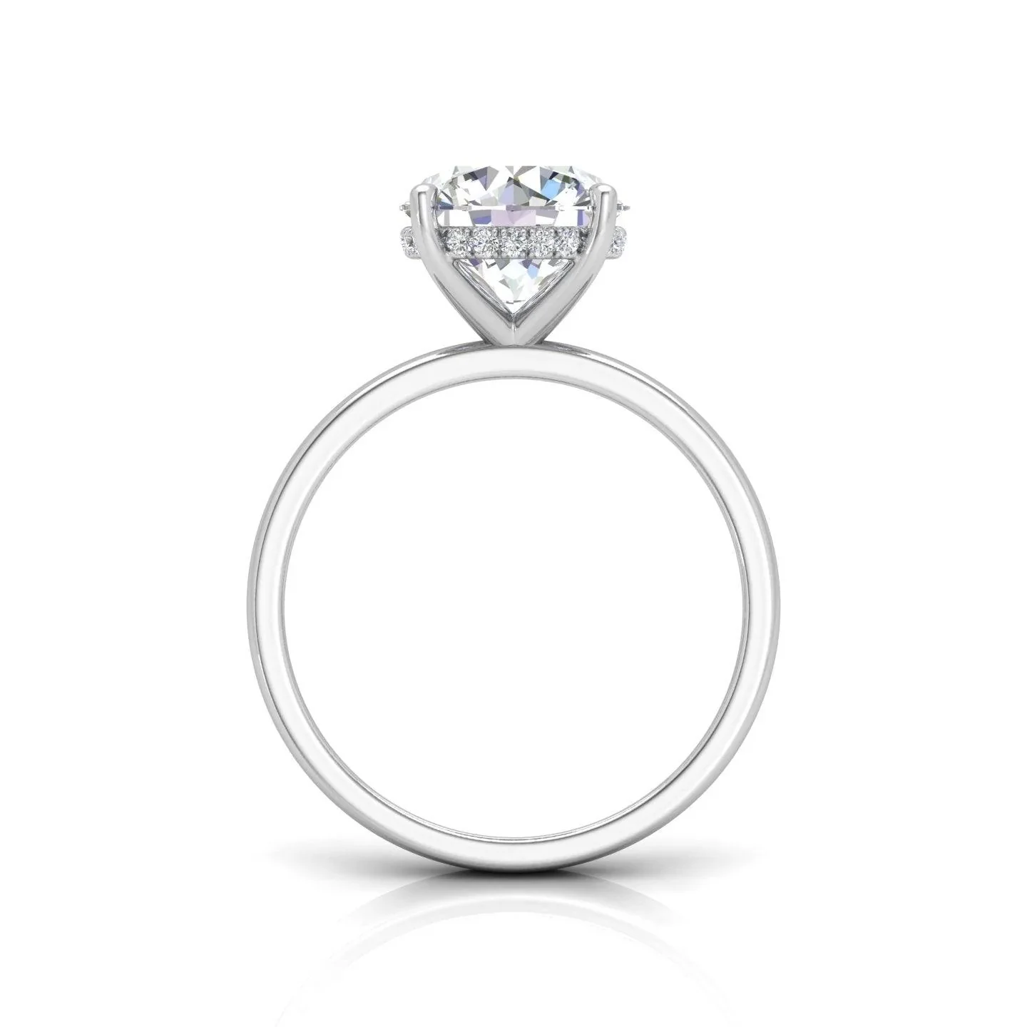 GIA Certified 1.10CT G/VS2 Round Diamond Hidden Halo Engagement Ring - Image 4