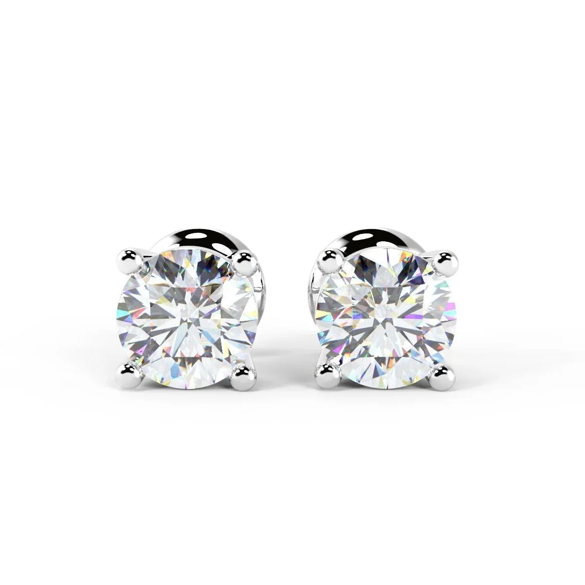 Premium GIA Certified 100% Natural Round Diamond Platinum Stud Earrings 1.00ct - Image 9
