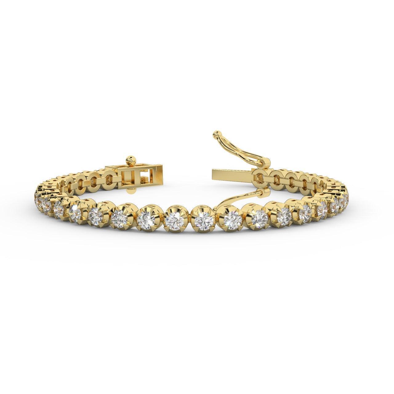 Gift For Her..! Natural Round Diamond Tennis Bracelet In White ,Yellow Gold -2.00 Carat - Image 4