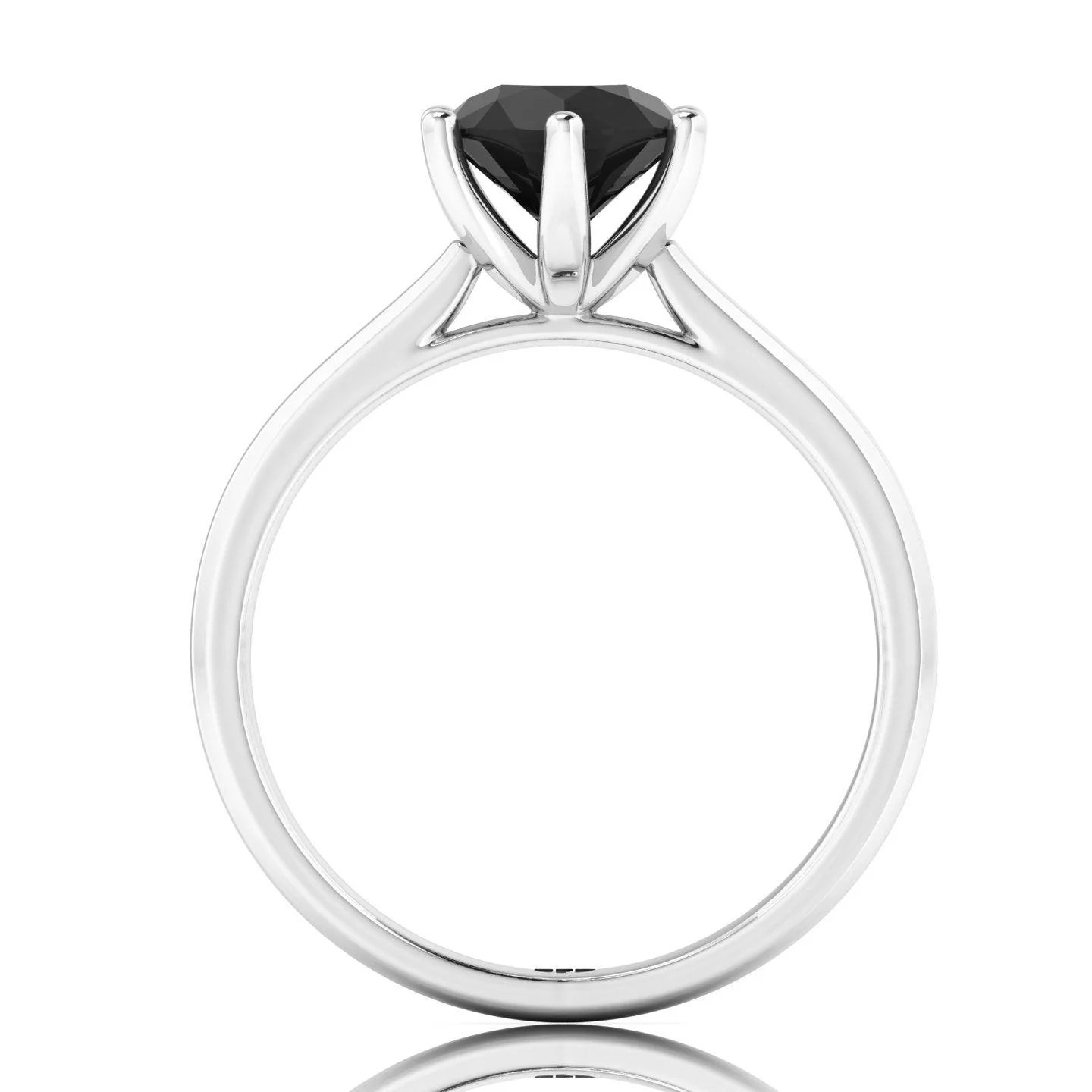 Great Deal..! 1.00CT AAA Black Round Diamond Solitaire Engagement Ring - Image 4