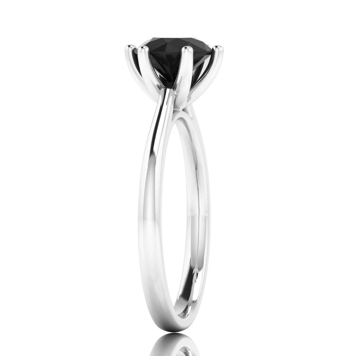 Great Deal..! 1.00CT AAA Black Round Diamond Solitaire Engagement Ring - Image 5
