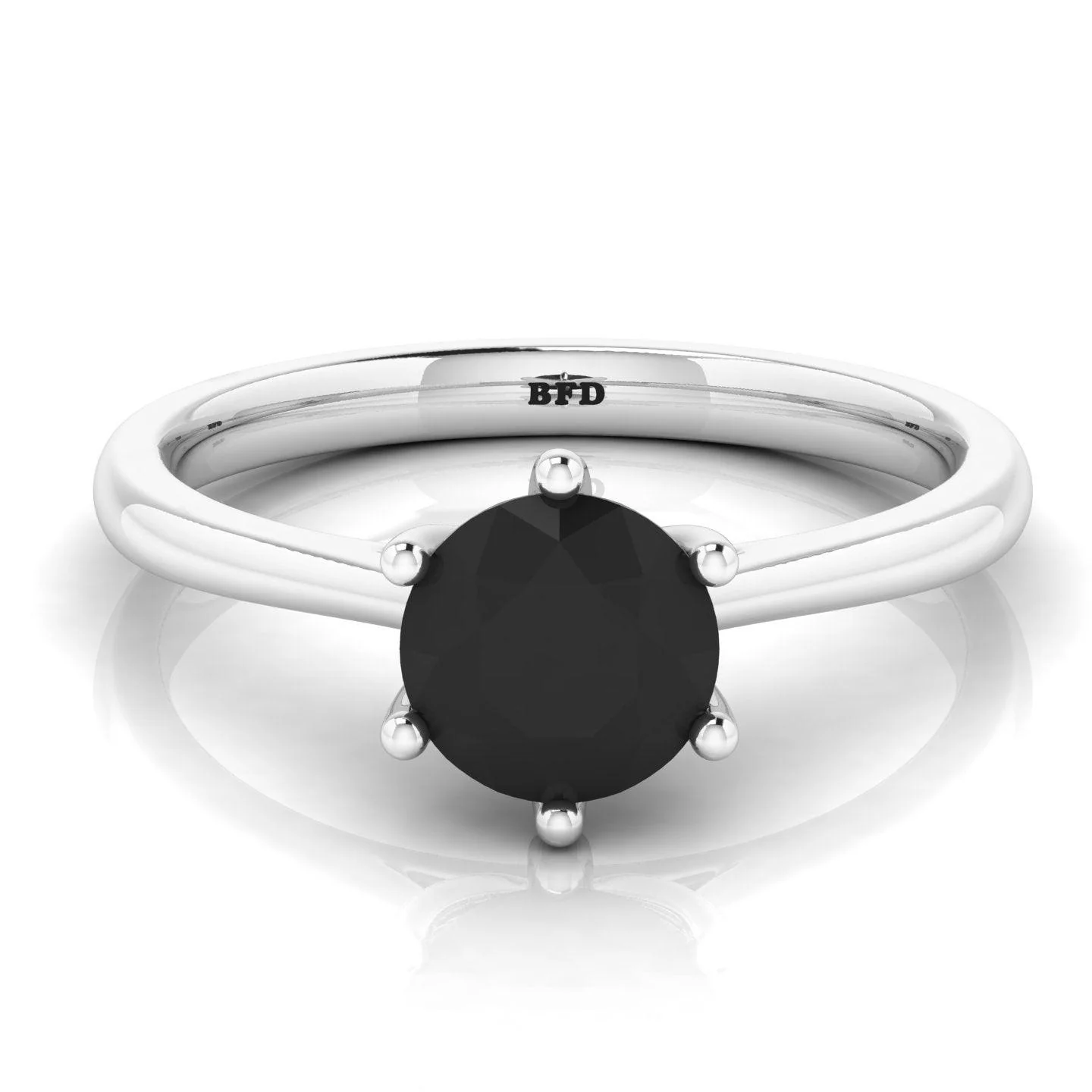 Great Deal..! 1.00CT AAA Black Round Diamond Solitaire Engagement Ring - Image 6