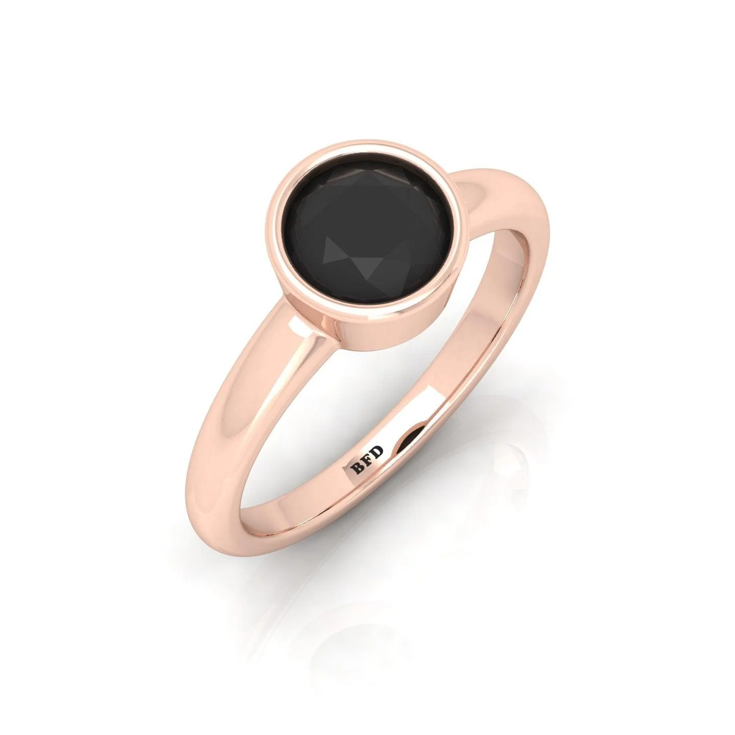 Great Offer..! Bezel Set Black Diamond Solitaire Engagement Ring - 1.00 carat - Image 3