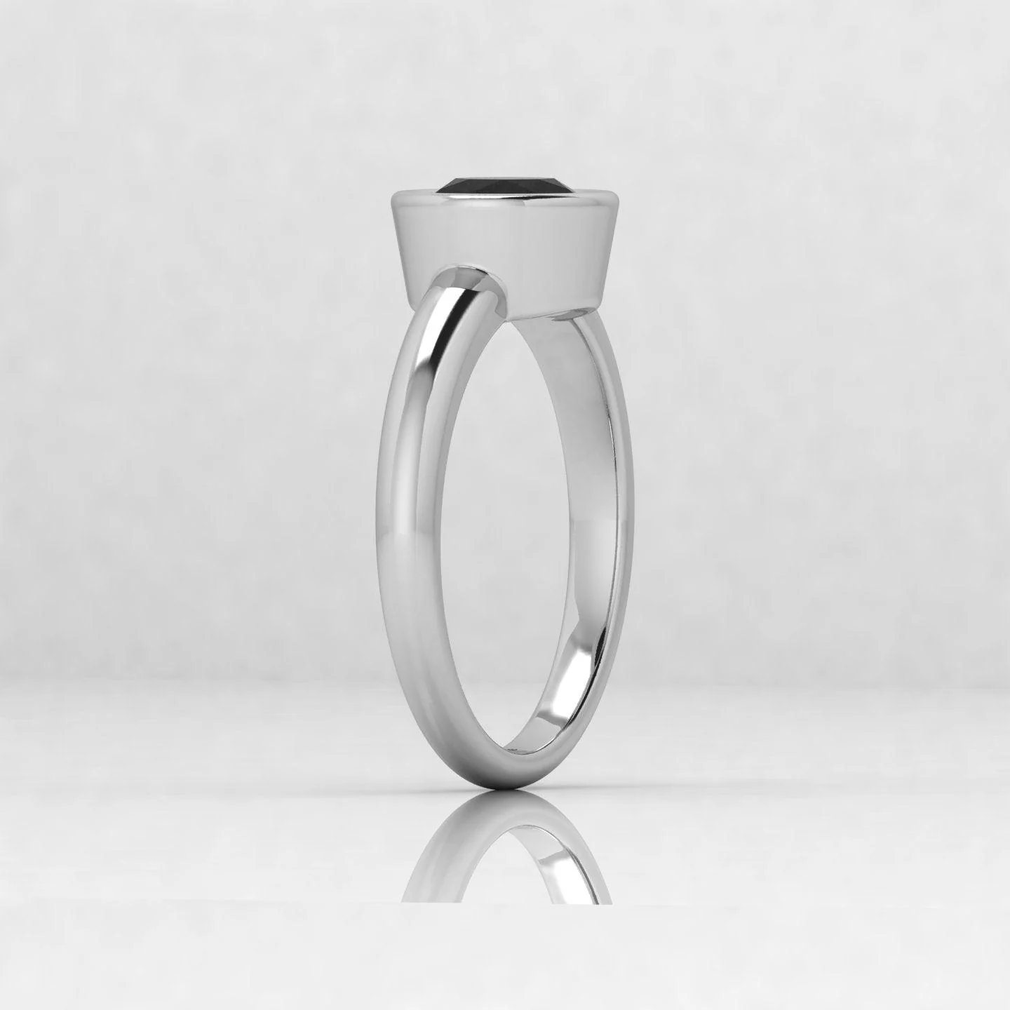 Great Offer..! Bezel Set Black Diamond Solitaire Engagement Ring - 1.00 carat - Image 6